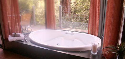 relax and soak in the uniquely set luxury spa